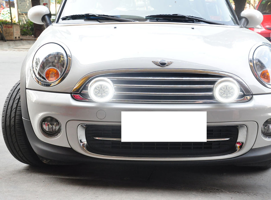 LED Rally Driving Lights Halo Ring Daytime Running Lamps For MINI Cooper (Black)