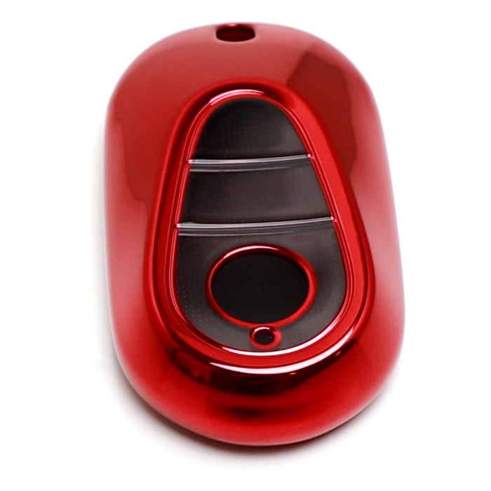 Red TPU Key Fob Protective Case w/Face Panel Cover For Mercedes W223 S, W206 C
