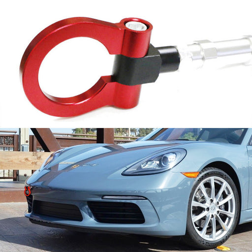 Red Track Racing Style Tow Hook Ring For 2016-up Porsche 718 Boxster/Cayman