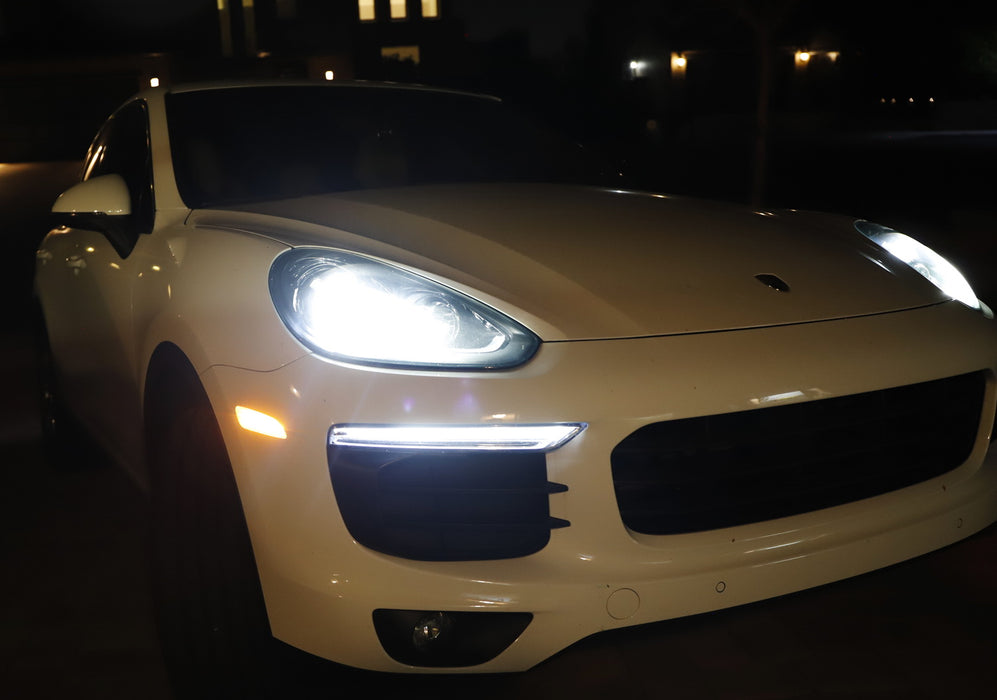 Clear Lens Amber Full LED Bumper Side Marker Light Kit For 15-18 Porsche Cayenne