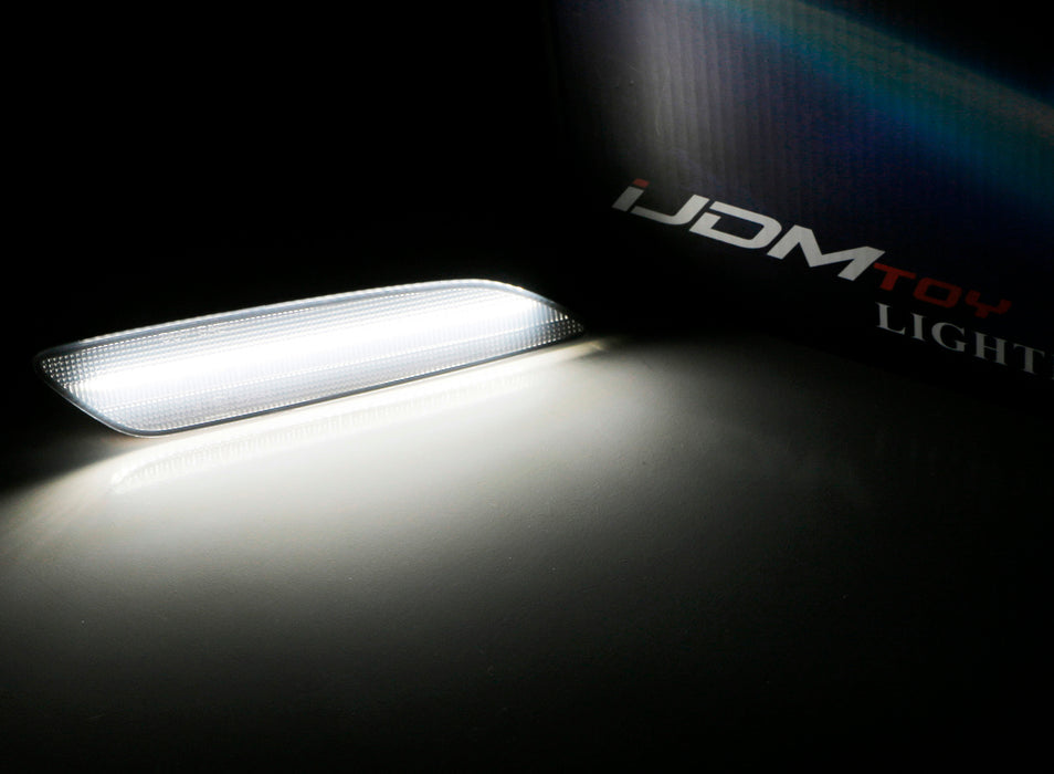 Smoke Lens White Full LED Bumper Side Marker Light Kit For 15-18 Porsche Cayenne