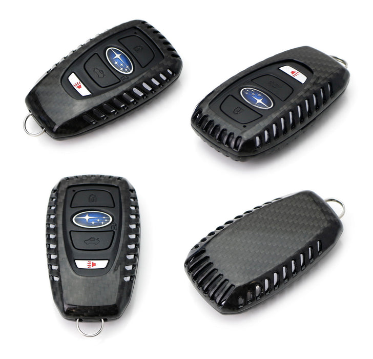 Real Carbon Fiber Key Fob Protective Cover For Subaru BRZ WRX Legacy Outback XV