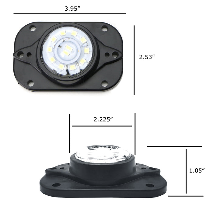 White 12-LED Surface Flush Mount LED Lighting Kit for Front Driving/Fog Lights