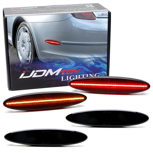 Smoke Amber/Red Full LED Strip Bumper Side Marker Lights For 2001-10 Lexus SC430