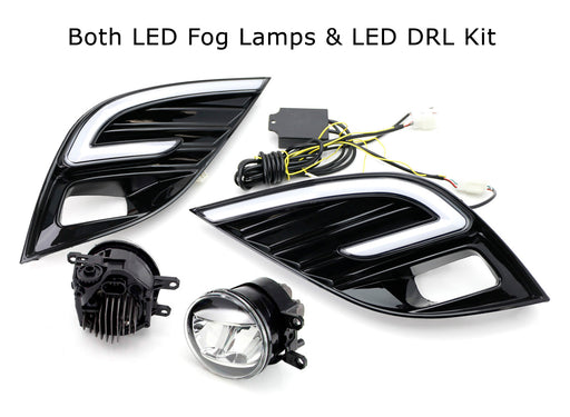 JDM-Spec LED Fog Light Kit w/ White/Amber LED DRL Bezels For 18-20 Camry SE XSE