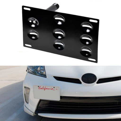JDM Front Bumper Tow Hook License Plate Bracket For 2010-15 3rd Gen Toyota Prius