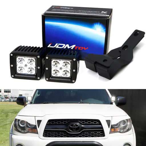 40W CREE LED Pod Light Kit w/ A-Pillar Brackets, Wirings For 05-15 Toyota Tacoma