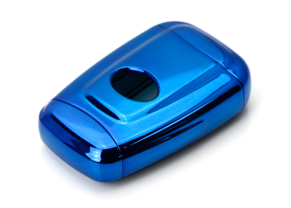 Chrome Blue TPU Key Fob Case Cover For 17/18+ Toyota Camry Prius Prime Mirai CHR