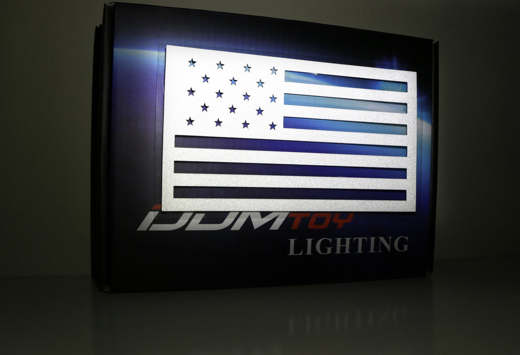 Reflective Silver/White US Flag Vinyl Decal Stickers For Truck SUV Side Doors
