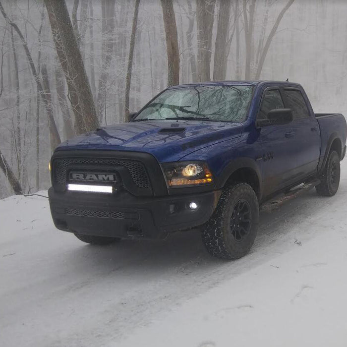 2018 Dodge RAM Rebel Installed Front Grille 20" LED Light Bar Kit