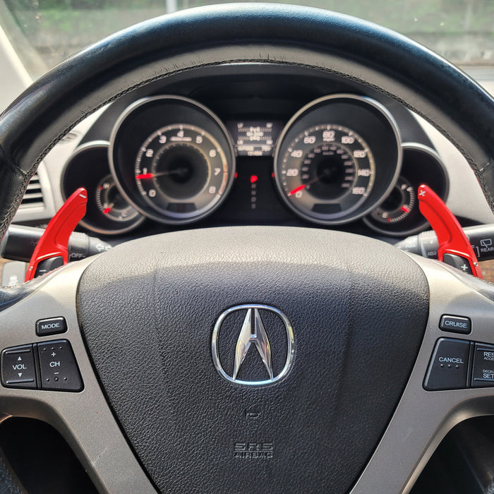 2012 Acura MDX Installed A-Spec Red Steering Wheel Paddle Shifter Extension