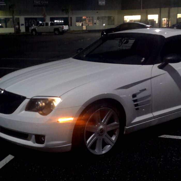 2004 Chrysler Crossfire Installed 4pc Set Clear Lens Amber/Red Full LED Side Marker Lights