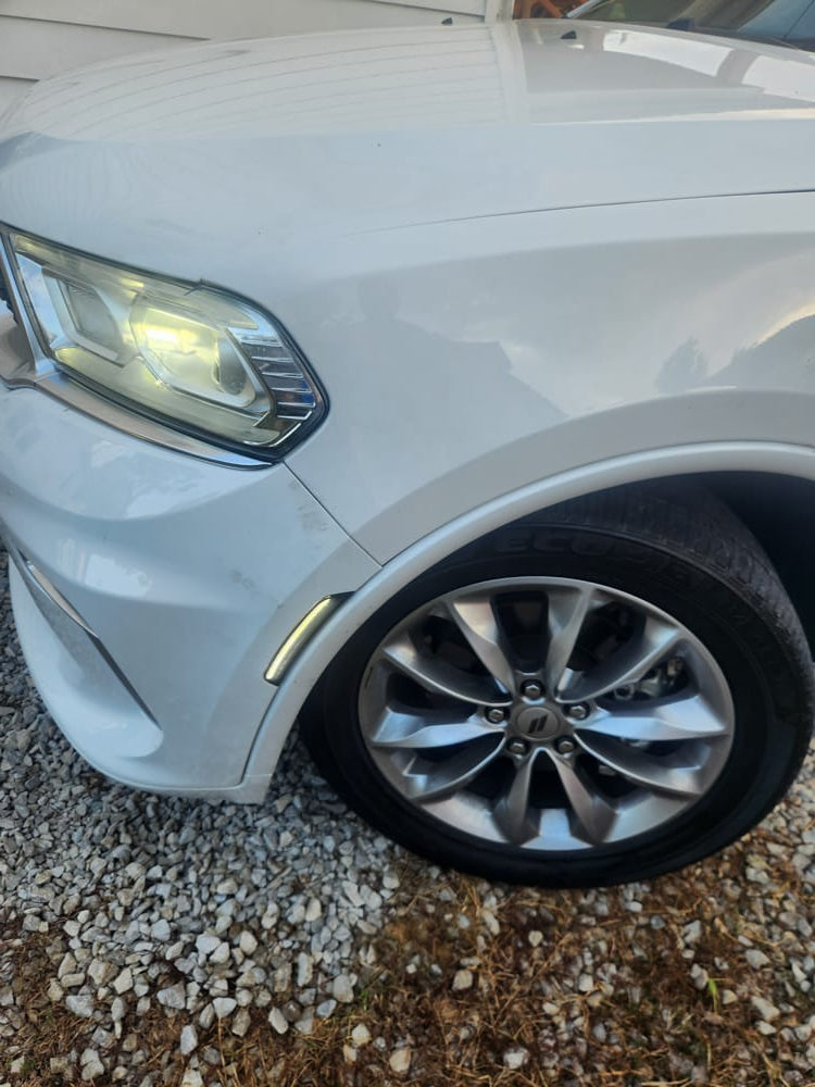 Dodge Durango Installed Smoked Lens White Full LED Front Bumper Side Marker Lights