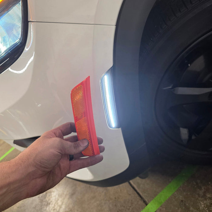 Jeep grand cherokee WL Installed Smoke Lens White Full LED Front Bumper Side Marker Lights
