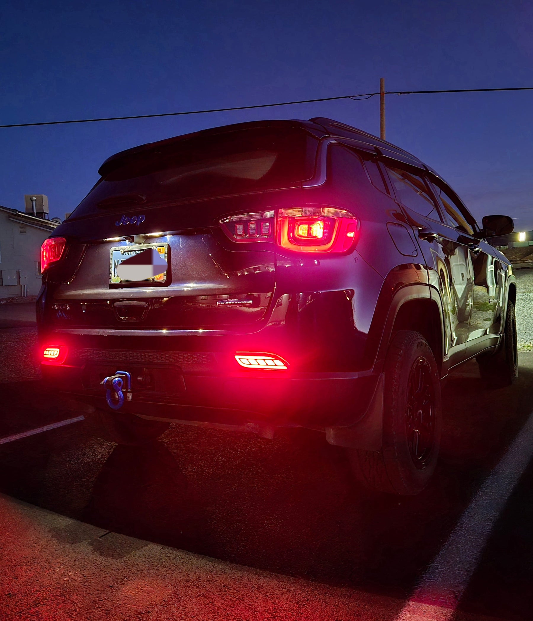 2018 jeep compass latitude   Installed Smoke Red Optic Tube Style LED Rear Bumper Reflectors
