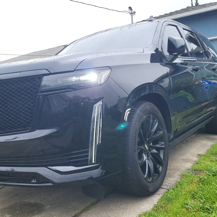 2022 Cadillac Escalade Installed Smoked Lens White Dual Strips LED Side Markers
