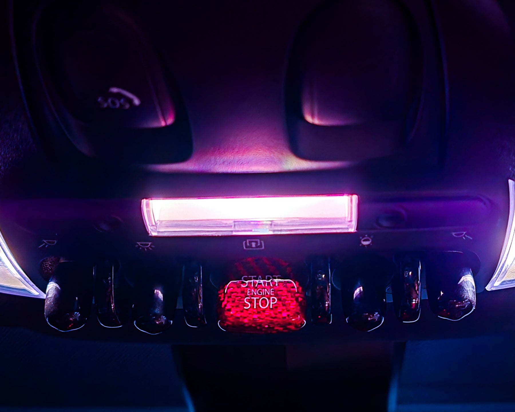 MINI Cooper JCW Countryman Installed Red CarbonFiber Keyless Engine Push Start Button