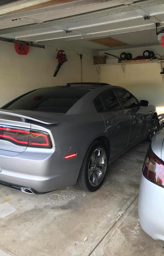 2014 Dodge Charger Installed Red Full LED Rear Side Marker Light Kit