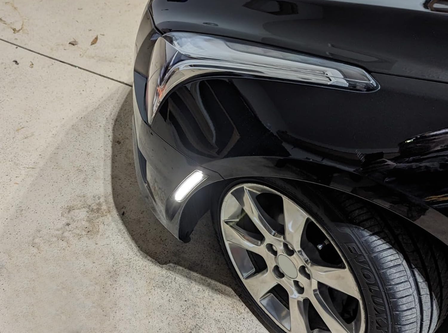 2024 Cadillac CTS Black Wing  Installed Smoked Lens Front White LED Side Marker Lights