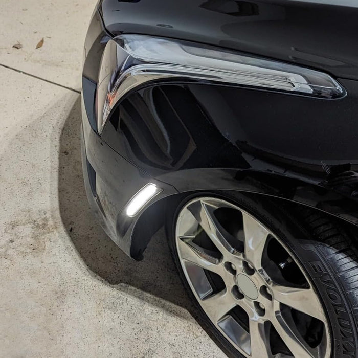 2024 Cadillac CTS Black Wing  Installed Smoked Lens Front White LED Side Marker Lights