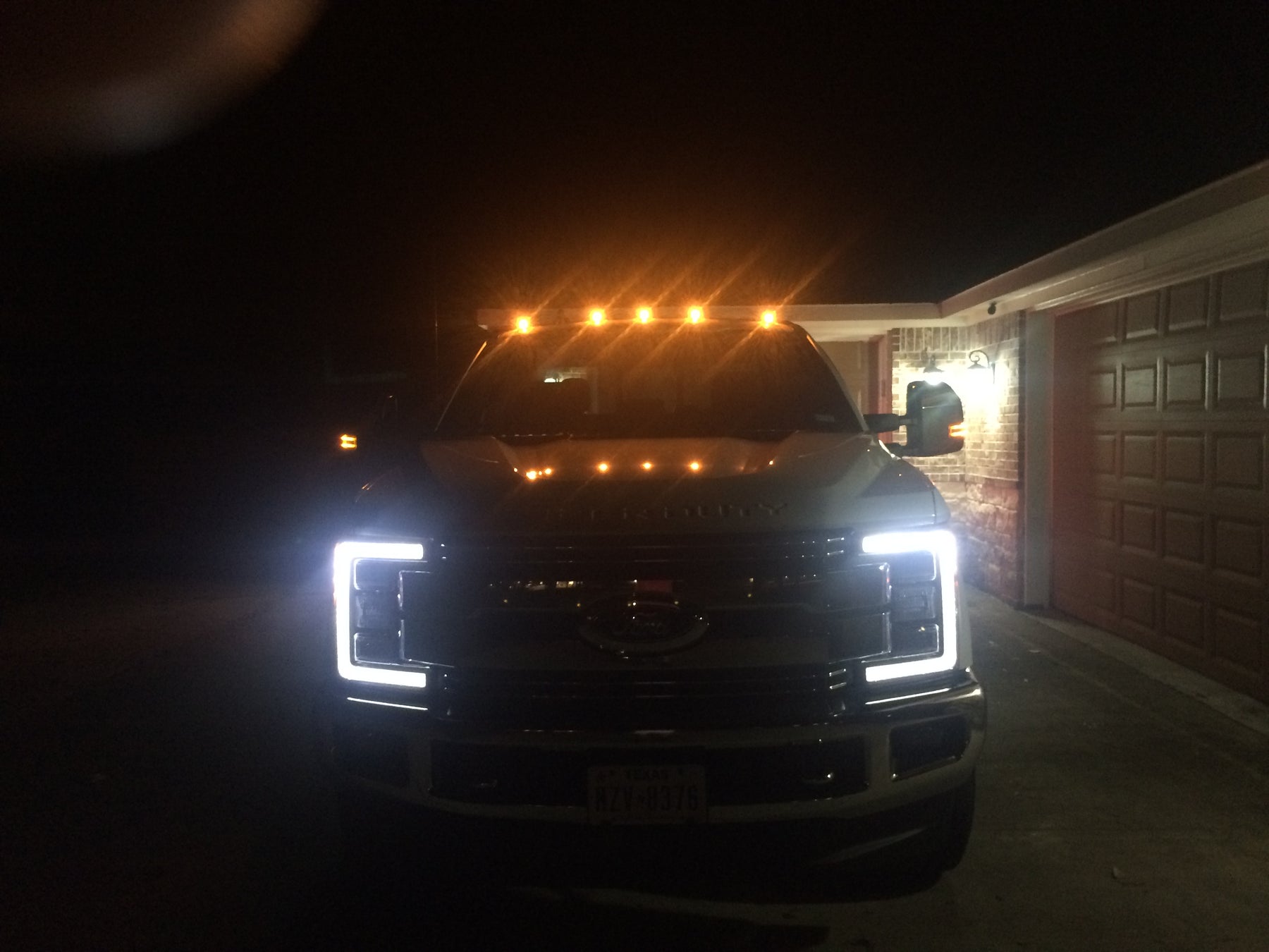 2017 Ford F250  Installed 5pc Set Smoked Lens Amber Yellow or Xenon White LED Cab Roof Clearance Lights