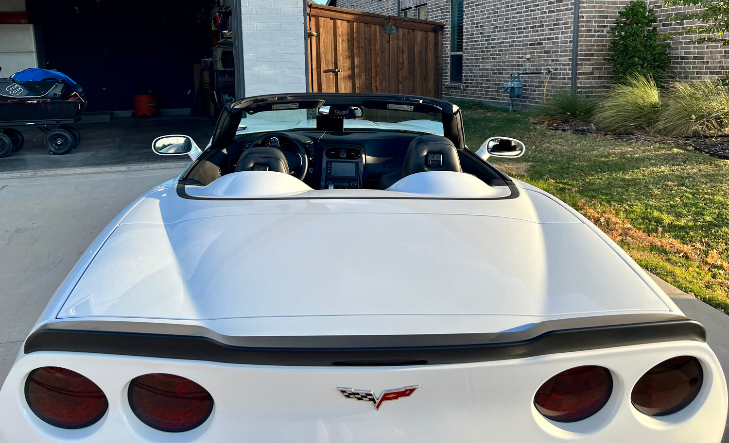 2012 corvette grand sport convertible Installed Smoked Lens F1 Style Strobe Featured LED Trunk Lid High Mount Third Brake Light Assembly