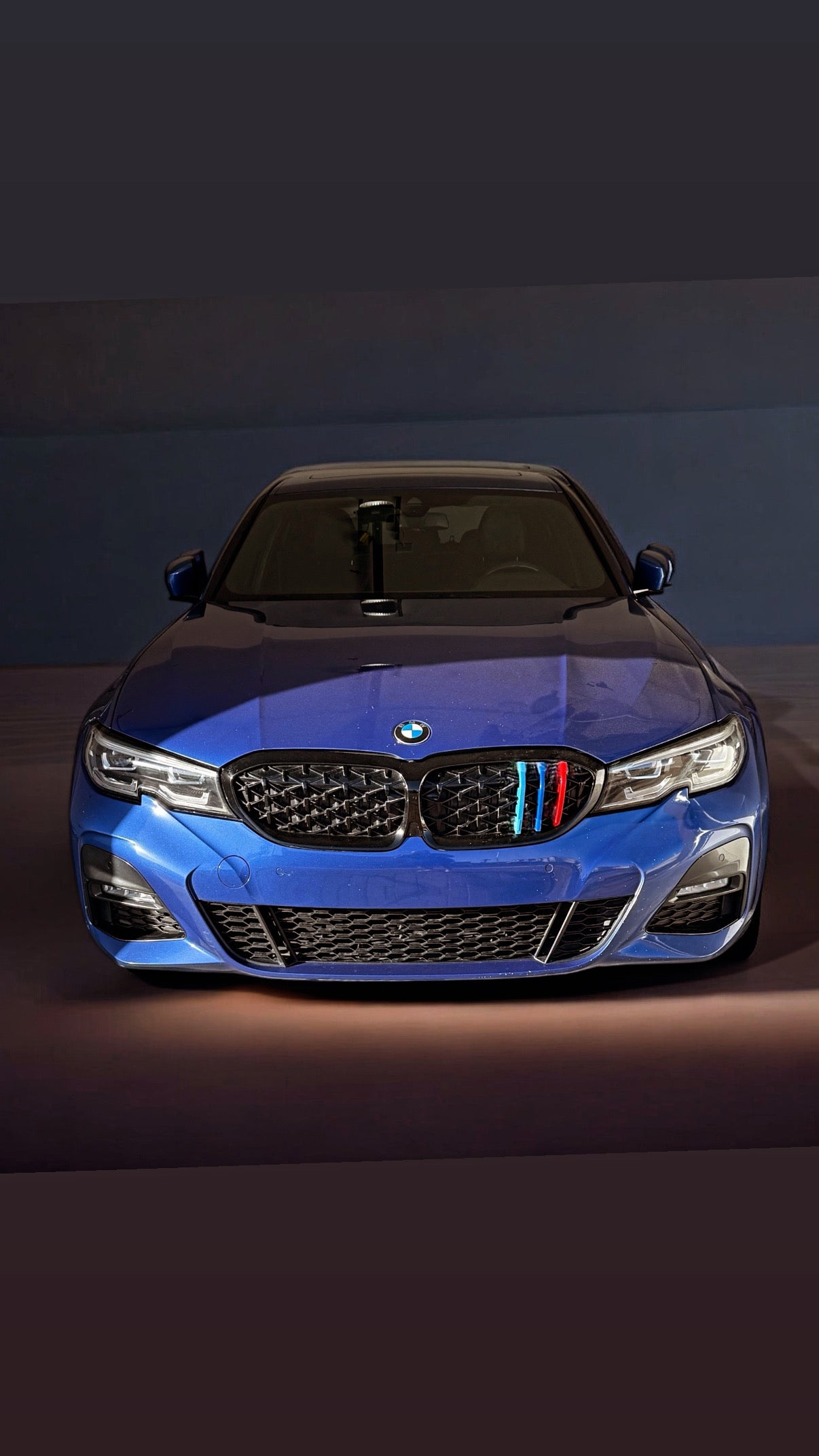 BMW 330i Installed ///M-Color Stripe Diamond Shape Grille Insert Trims