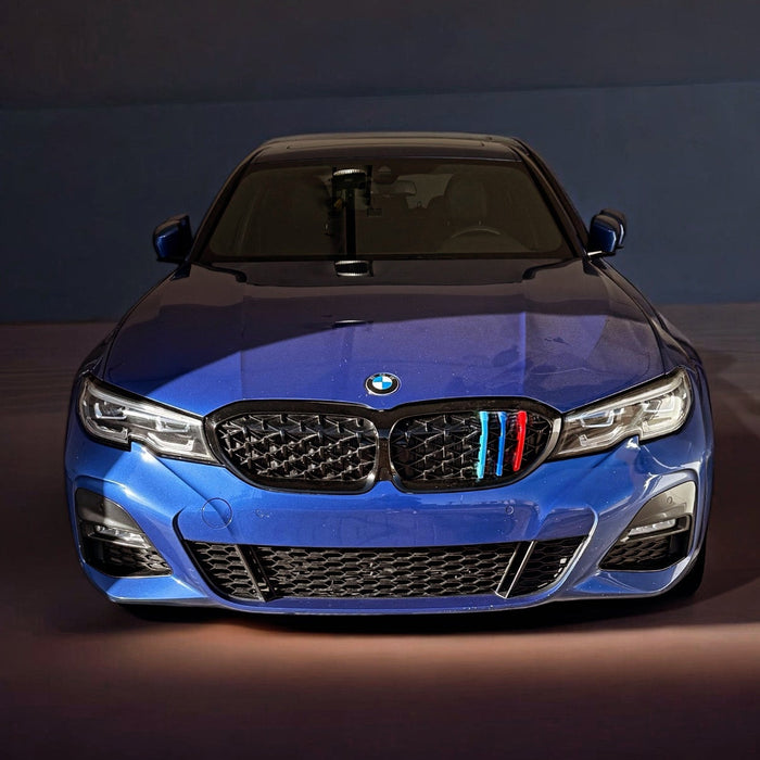 BMW 330i Installed ///M-Color Stripe Diamond Shape Grille Insert Trims