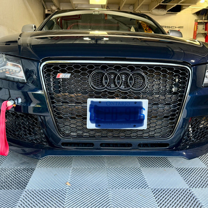 2011 Audi B8 S4  Installed Racing Style Tow Hook Mount Red Towing Strap