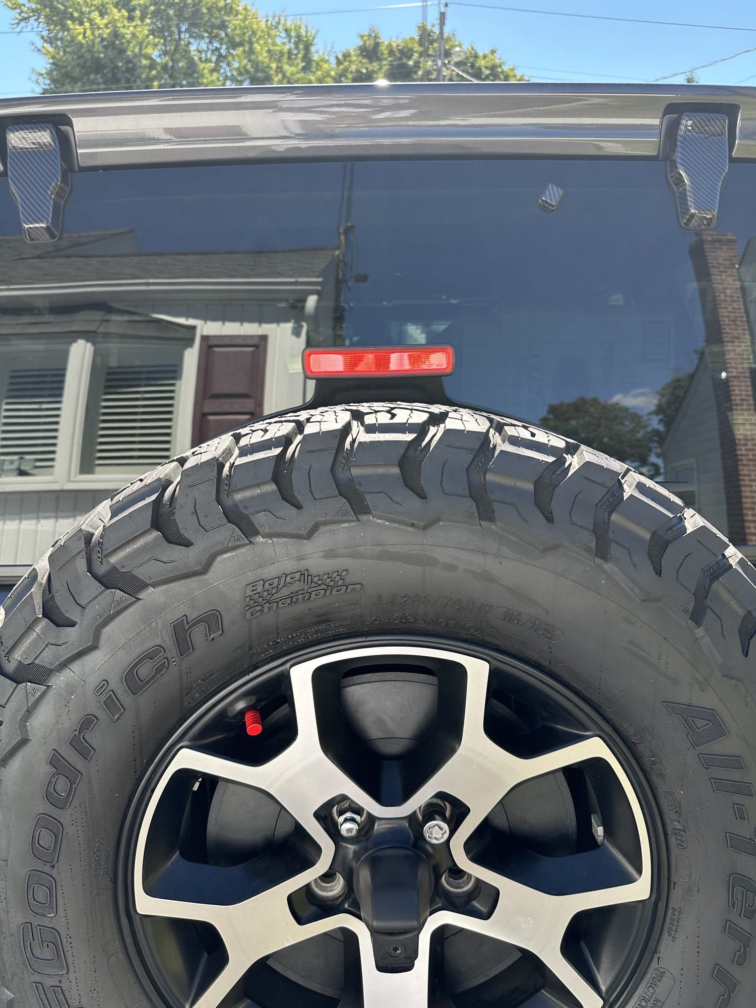 2022 Jeep Wrangler Installed Red Lens Strobe/Blink LED High Mount 3rd Brake Light