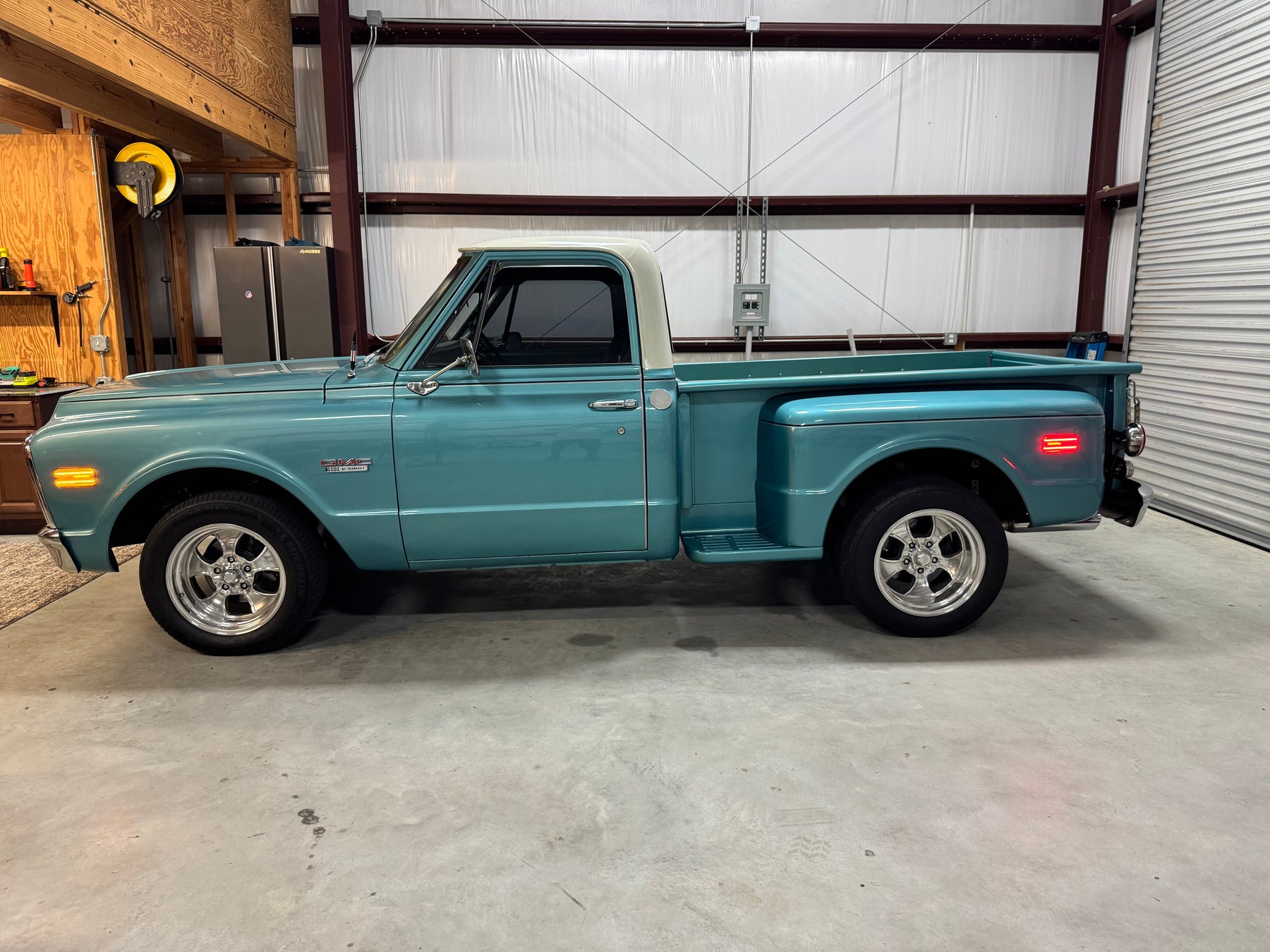 1969 C15 GMC Truck Installed Clear Double Row Amber/Red Full LED Side Markers
