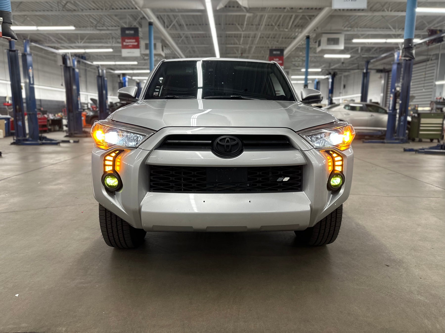 22 toyota 4 runner sr5 Installed Switchback LED Fog Bezel Cover Daytime Running Lights