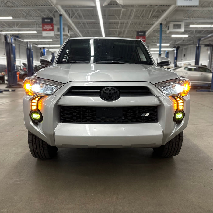 22 toyota 4 runner sr5 Installed Switchback LED Fog Bezel Cover Daytime Running Lights