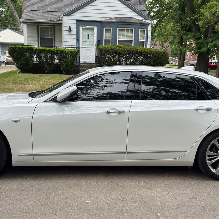 Cadillac CT6 Installed Clear Lens White Full LED Strip Front Bumper Side Markers