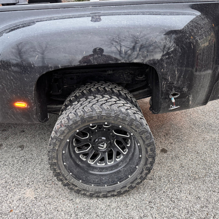2012 sierra 3500 Dually  Installed Smoked Lens Full LED Rear Bed Side Marker Lamps