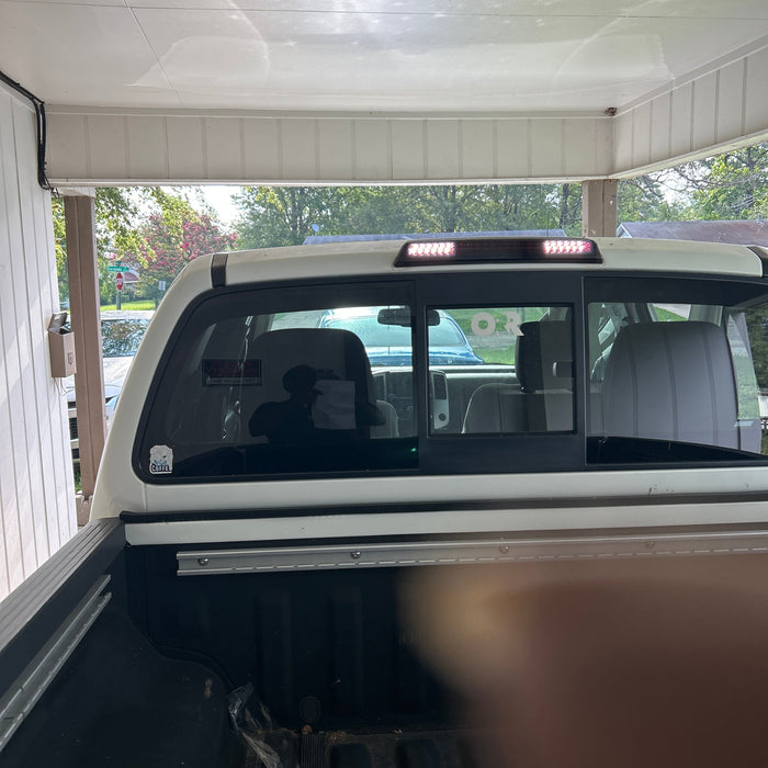 18 Nissan Frontier Installed F1 Strobe Clear Lens w/Red Chrome Reflex LED 3rd Brake Light