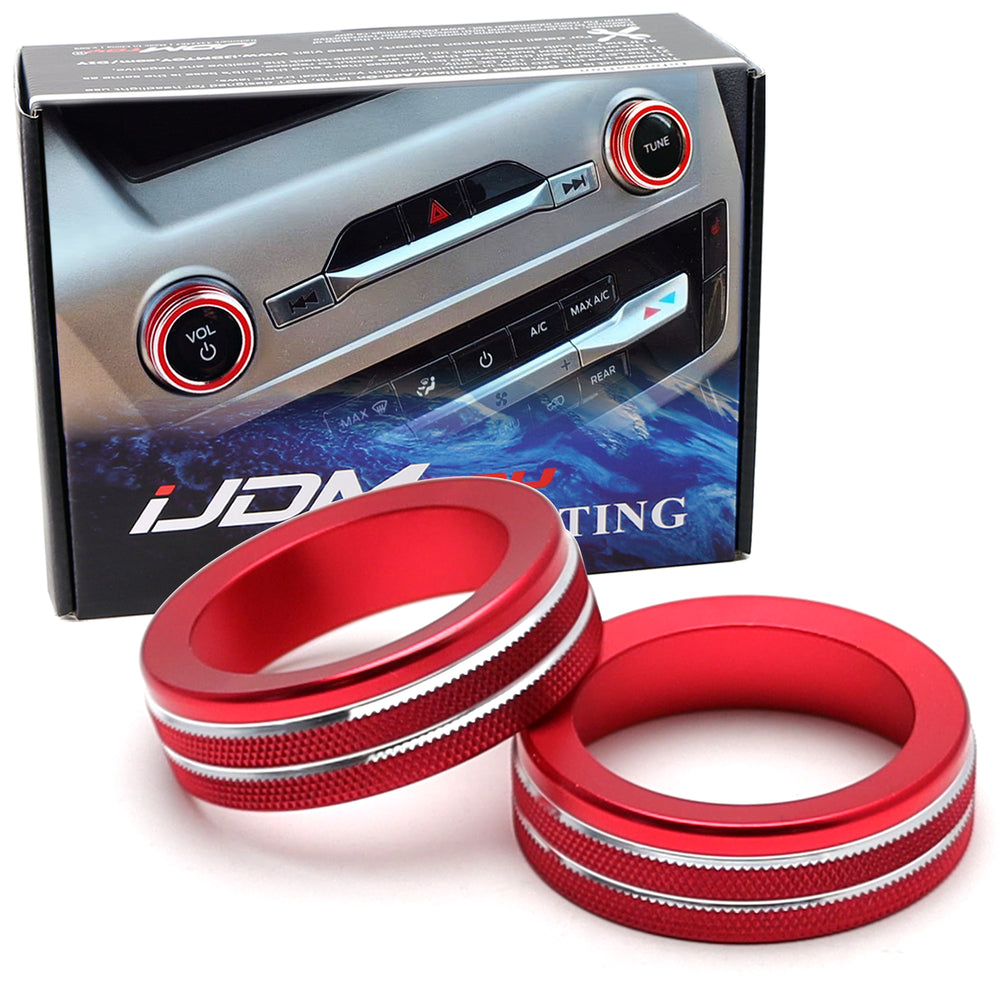 Red Center Dash Stereo Radio Vol Tune Switch Knob Cover For Ford 20-24 Explorer