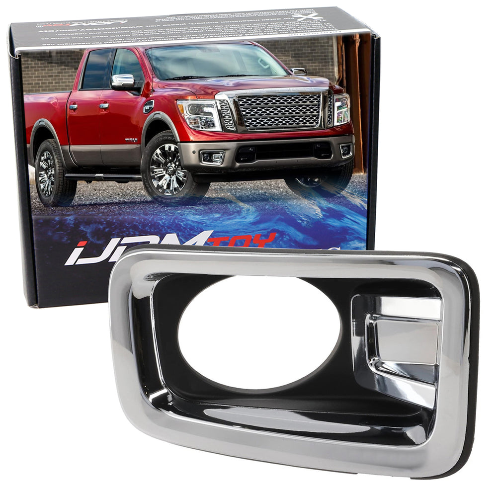 RH Passenger Side Chrome Finish OE-Spec Fog Lamp Bezel For Nissan 2017-19 Titan