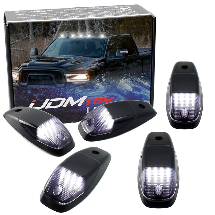 5pc Smoked Lens White Full LED Cab Roof Marker Light Kit For Dodge 2019-up RAM