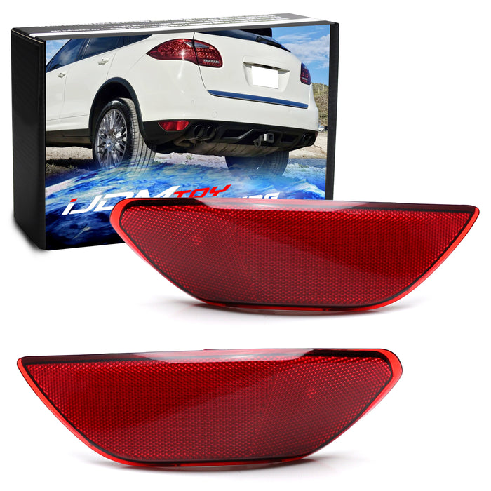 LH/RH OE Red Rear Bumper Reflector Lenses For 2011-2014 Porsche Cayenne Pre-LCI