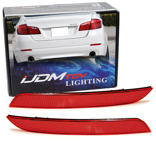 OE-Spec Red Rear Bumper Reflectors For BMW 2010-2013 F10 528i 535i 550i Standard