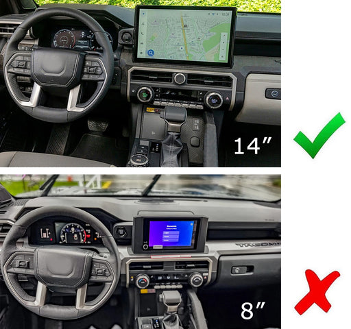 4pc Red Drive Mode, Volume/AC Knob Covers For 24+ Tacoma 25+ 4Runner 14" Screen