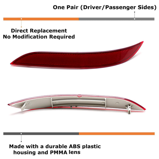 LH RH OE-Spec Rear Bumper Reflector Replacements For BMW 2003-2007 E60 5 Series