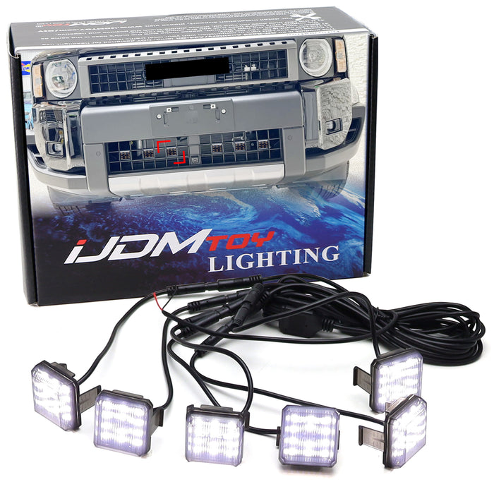 6pc Smoke Lens White LED Grille Lighting Kit For Toyota 2024+ Land Cruiser J250