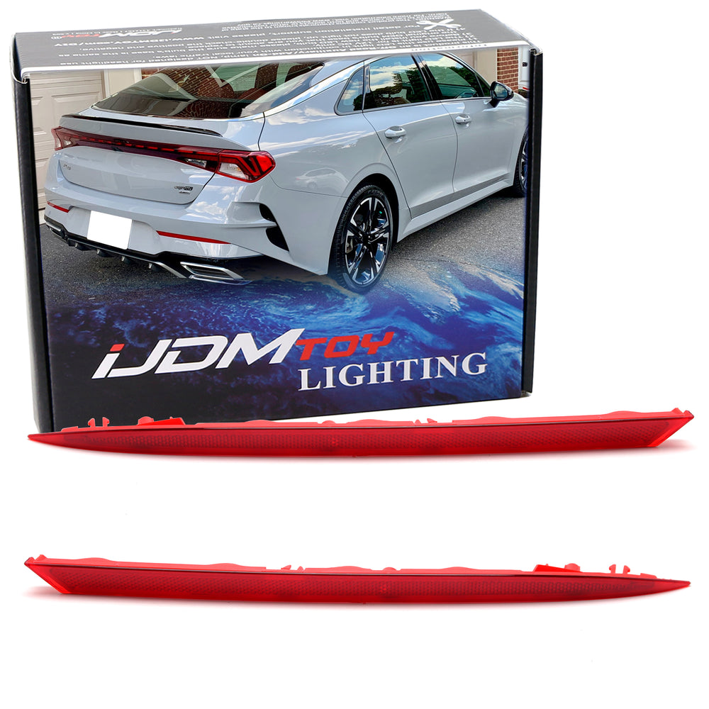 LH RH OE-Spec Red Rear Bumper Reflector Lens Replacements For Kia 2021-2024 K5