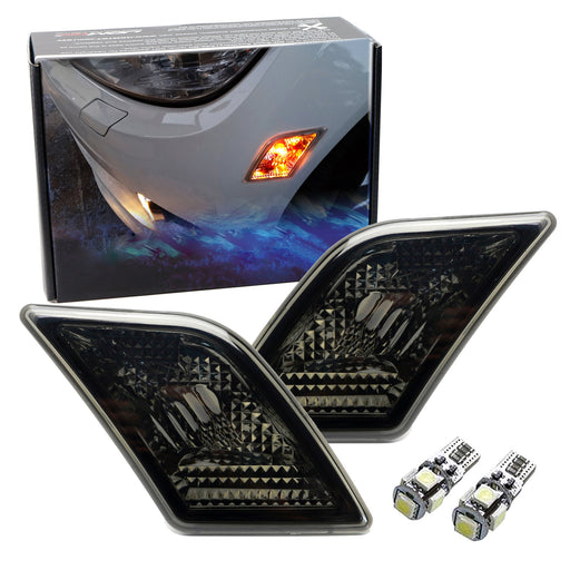 Smoke Lens Side Marker Lamps w/Amber LED Lights For Mercedes W204 C250 C300 C350
