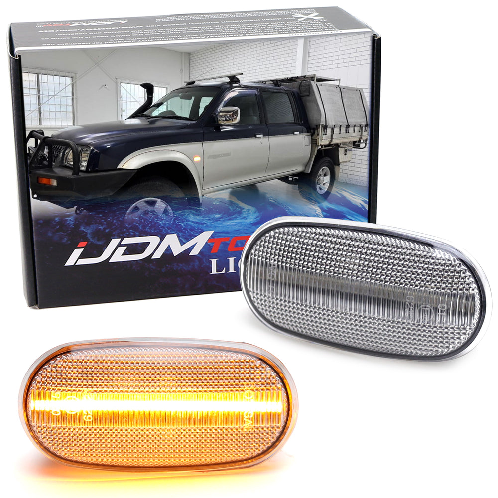 Clear Lens Amber LED Fende Side Markers For JDM Pajero 2d, Australia Triton L200