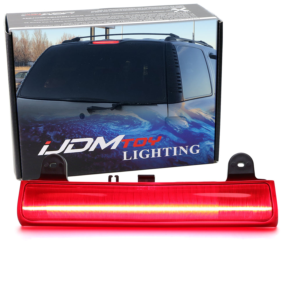 Dark Red Lens Full LED Strip High Mount 3rd Brake For 00-06 Suburban Tahoe Yukon