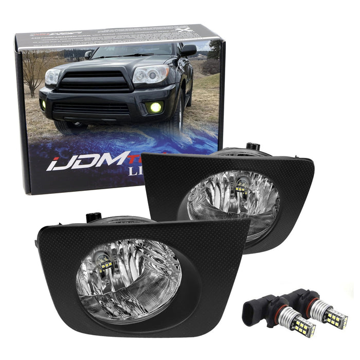 Clear Lens Fog Lamp Kit w/ Yellow LED Replacement Bulbs For Toyota 06-09 4Runner