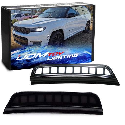 Smoked White Side Markers w/ Amber Sequential Blink For Jeep 21+ Grand Cherokee